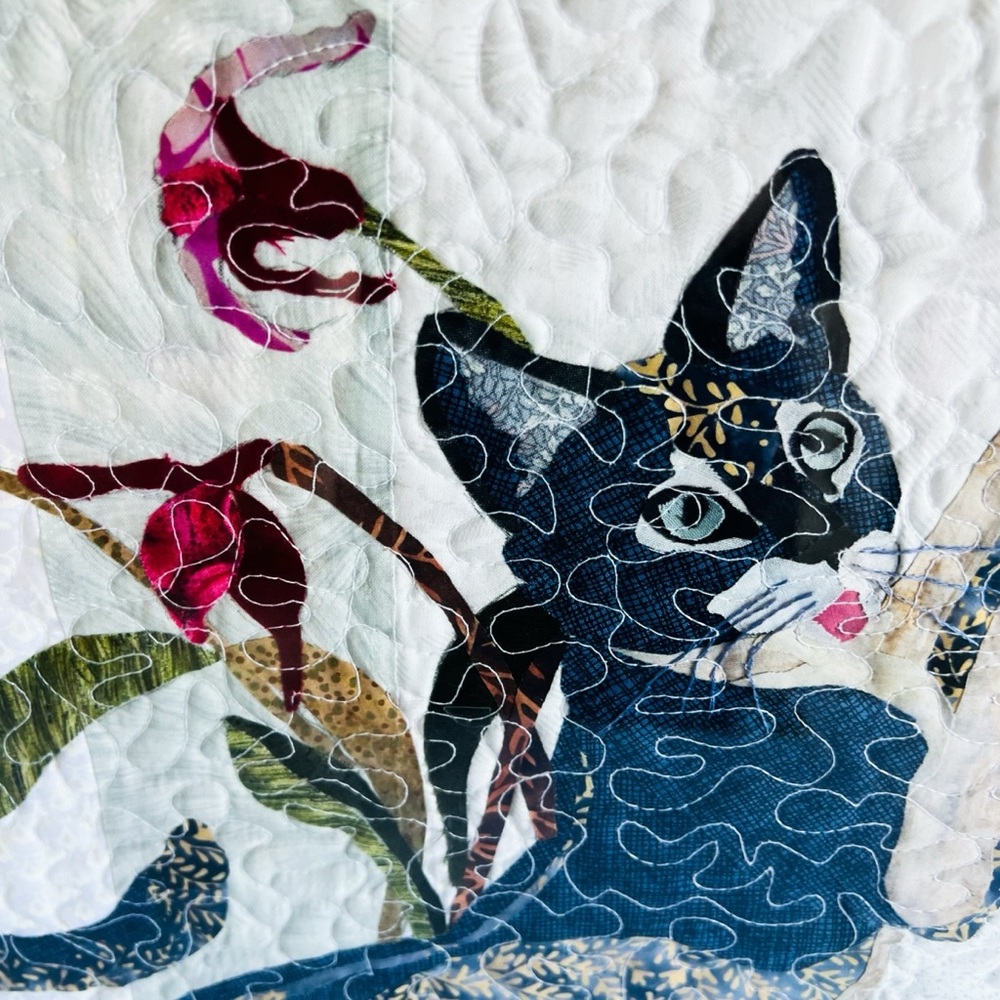 Vintage Cat Quilt Custom Framed Wall Art - Picture 3 of 5